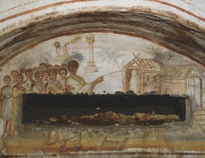 The Raising of Lazarus, Catacombs of Via Latina, Rome by Roman